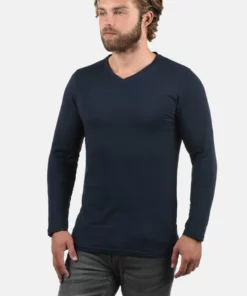 Solid SDBASIL - T-shirt à Manches Longues - Dark Blue