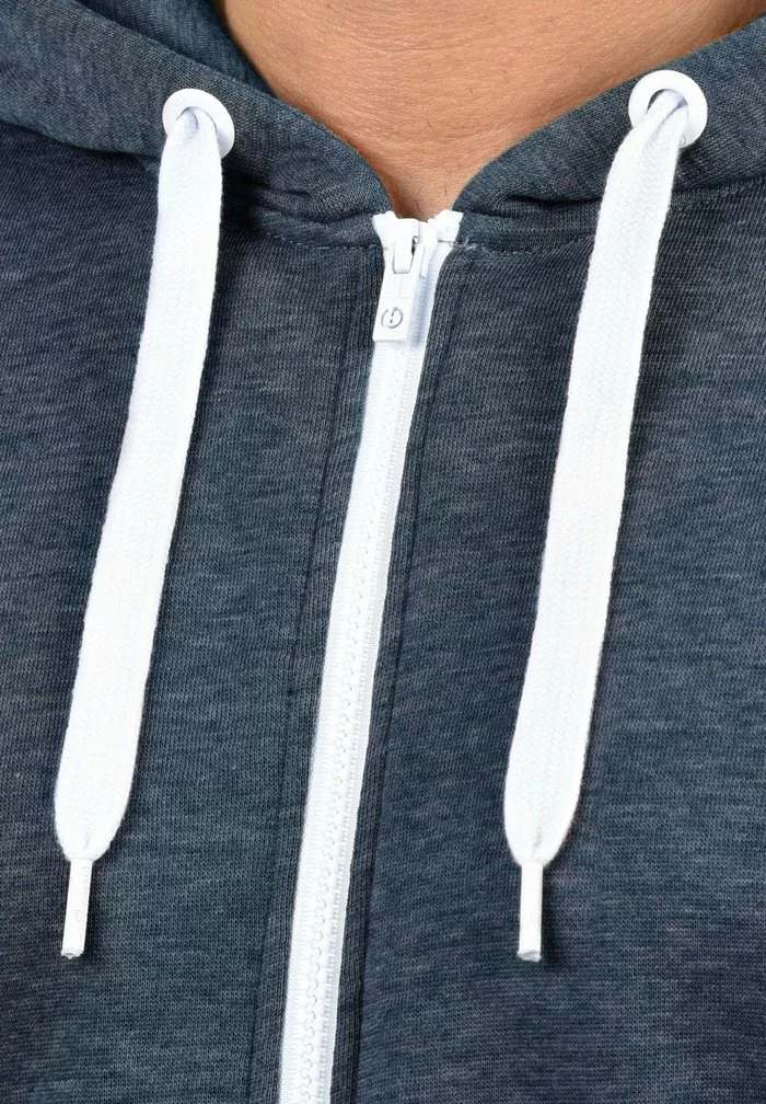 Solid SDOLLI - Sweat à Capuche Zippé - Blue Melange 3 Solid SDOLLI - Sweat à Capuche Zippé - Blue Melange – Image 3