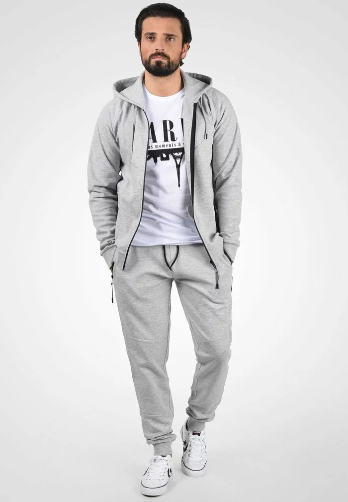 Solid SDGELBERT - Sweat à Capuche Zippé - Light Grey Melange 4 Solid SDGELBERT - Sweat à Capuche Zippé - Light Grey Melange – Image 4