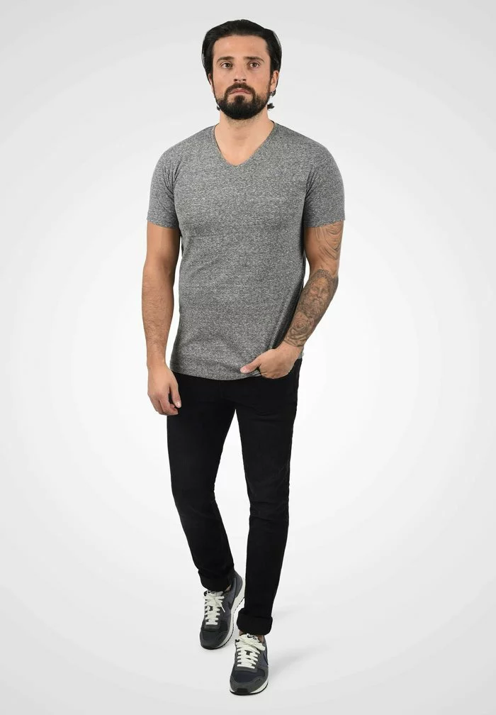 Solid SDALARUS - T-shirt Imprimé - Dark Grey Melange 2 Solid SDALARUS - T-shirt Imprimé - Dark Grey Melange – Image 2