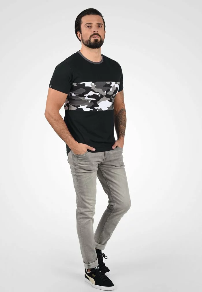 Solid SDCALLUX - T-shirt Imprimé - Black Grey 2 Solid SDCALLUX - T-shirt Imprimé - Black Grey – Image 2