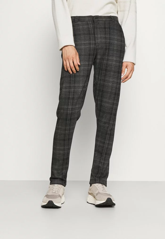 Solid BARRO CHECK PANTS - Pantalon Classique - Slate Black 1 Solid BARRO CHECK PANTS - Pantalon Classique - Slate Black