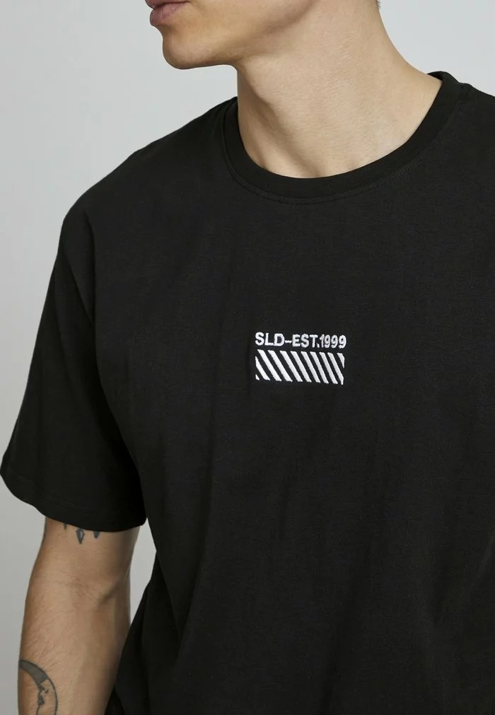 Solid T-shirt Imprimé - True Black 4 Solid T-shirt Imprimé - True Black – Image 4