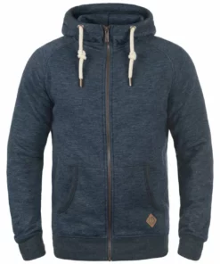 Solid SDVITU - Sweat à Capuche Zippé - Blue -Promos Solid Magasin 20a71f615f784b1192c3c160f9f89c0a