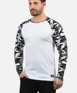 Solid SDCAJUS - T-shirt à Manches Longues - White Grey Marl