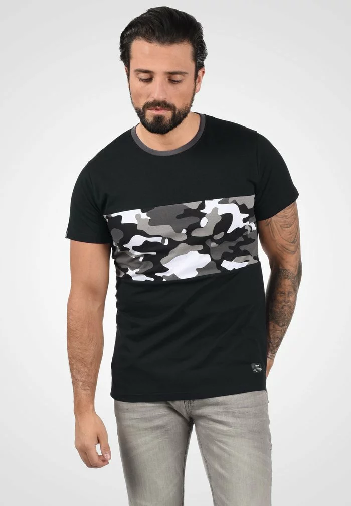 Solid SDCALLUX - T-shirt Imprimé - Black Grey 1 Solid SDCALLUX - T-shirt Imprimé - Black Grey