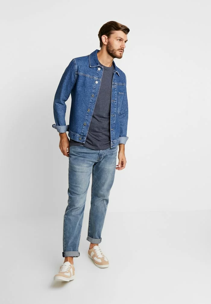 Solid SDROCK - T-shirt Basique - Navy Melange 2 Solid SDROCK - T-shirt Basique - Navy Melange – Image 2