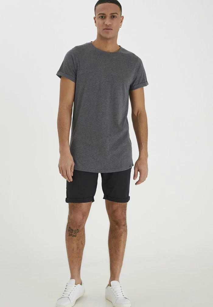 Solid SDLONGO - T-shirt Basique - Grey Melange 2 Solid SDLONGO - T-shirt Basique - Grey Melange – Image 2