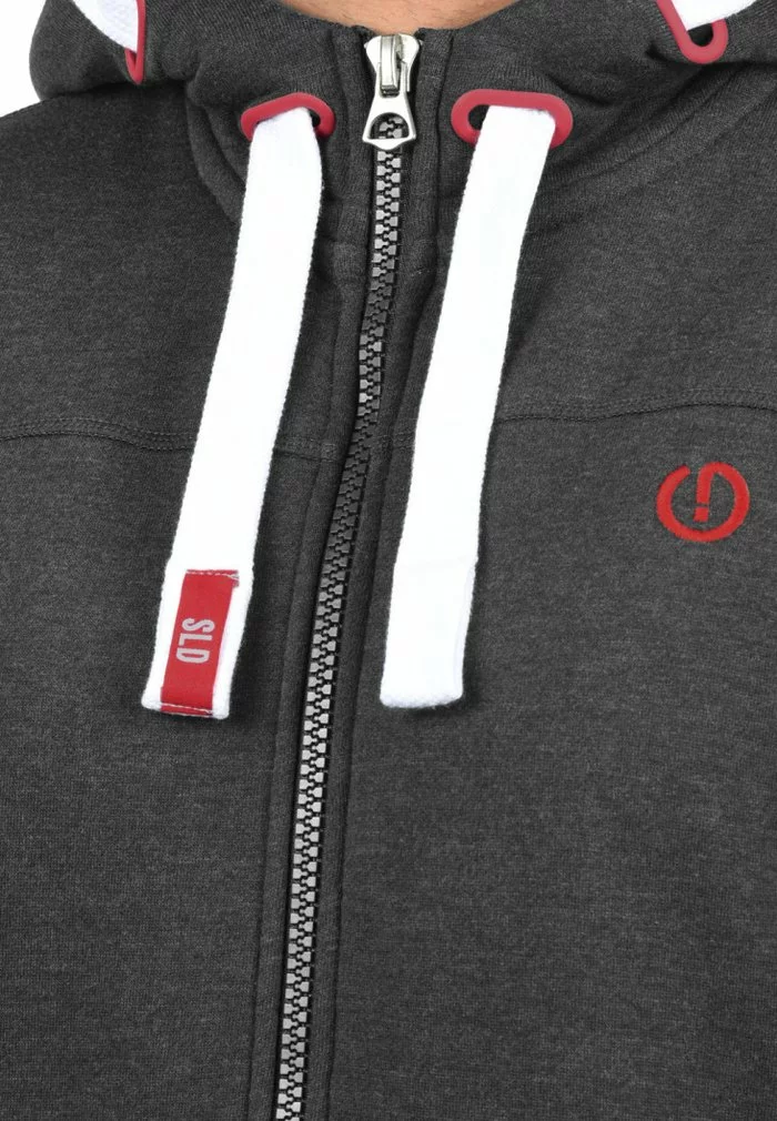 Solid SDBENJAMINZIP - Sweat à Capuche Zippé - Grey 3 Solid SDBENJAMINZIP - Sweat à Capuche Zippé - Grey – Image 3