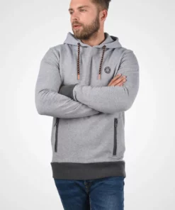 Solid SDRAFFA - Sweat à Capuche - Grey Melange