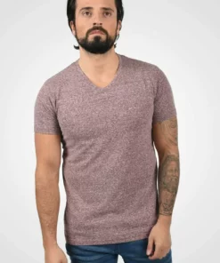 Solid SDALARUS - T-shirt Imprimé - Wine Red Melange