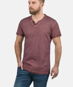 Solid SDTINO - T-shirt Basique - Wine Red