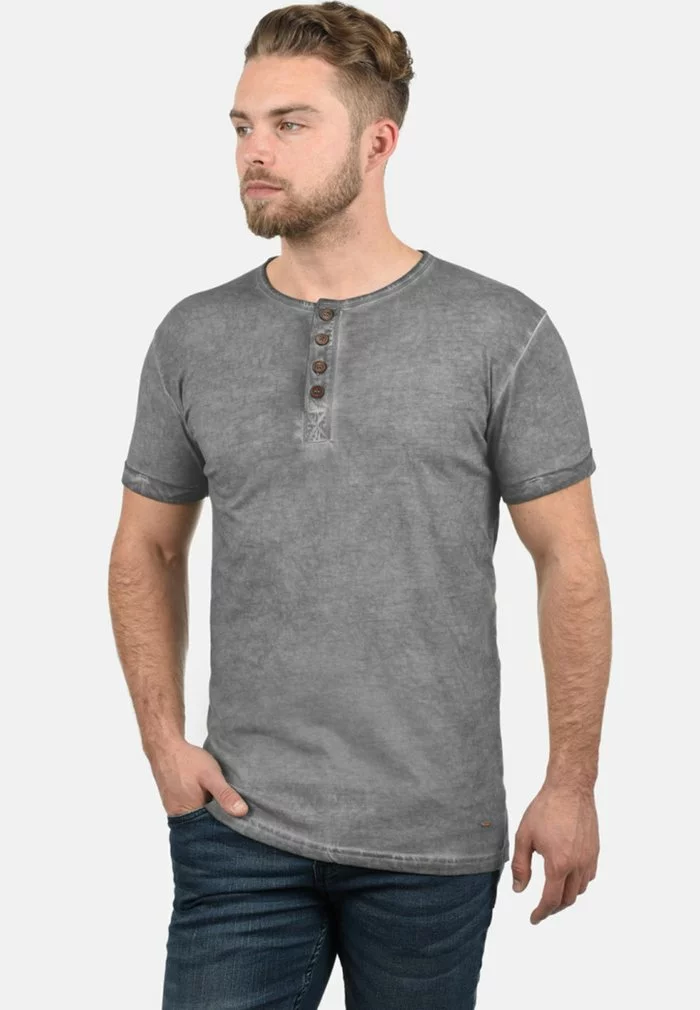Solid SDTIHN - T-shirt Basique - Mid Grey 1 Solid SDTIHN - T-shirt Basique - Mid Grey