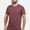 Solid SDAARON - T-shirt Imprimé - Wine Red Melange