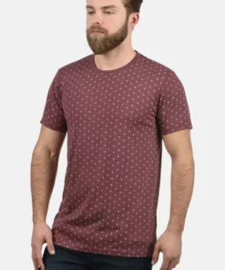 Solid SDAARON - T-shirt Imprimé - Wine Red Melange