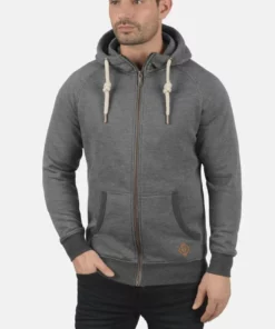 Solid SDVITU - Sweat à Capuche Zippé - Grey Melange