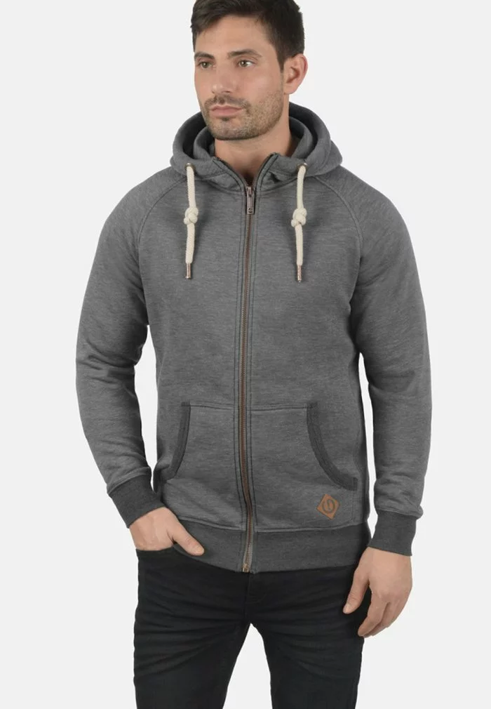Solid SDVITU - Sweat à Capuche Zippé - Grey Melange 1 Solid SDVITU - Sweat à Capuche Zippé - Grey Melange