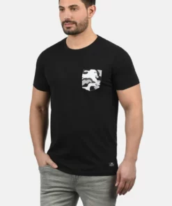 Solid SDCALVIN - T-shirt Imprimé - Black Grey