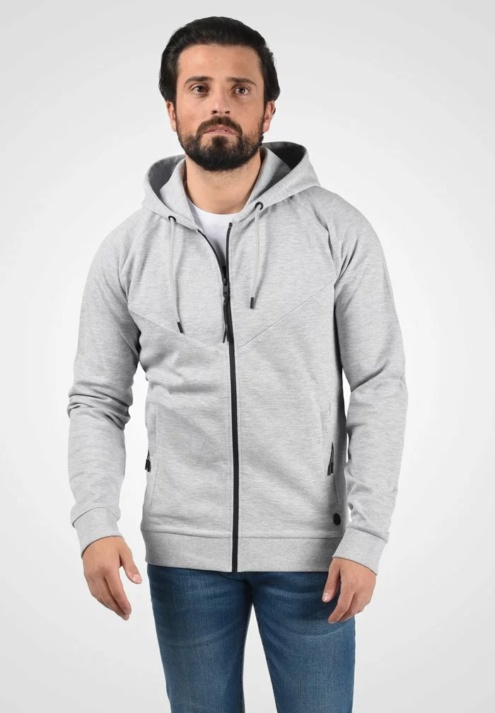 Solid SDGELBERT - Sweat à Capuche Zippé - Light Grey Melange 1 Solid SDGELBERT - Sweat à Capuche Zippé - Light Grey Melange