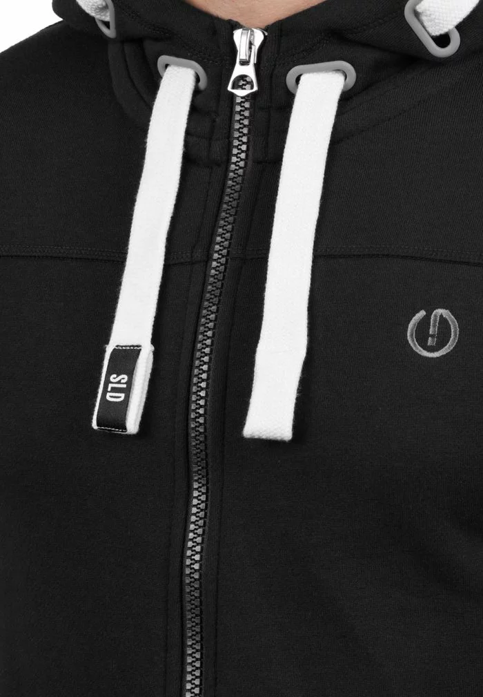 Solid SDBENJAMINZIP - Sweat à Capuche Zippé - Black 3 Solid SDBENJAMINZIP - Sweat à Capuche Zippé - Black – Image 3