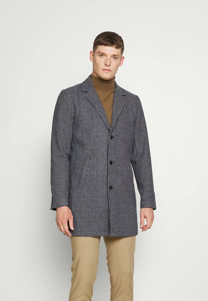 Solid SDTAVE DOGTOOTH CHECK COAT 21105921 - Manteau Court - Insignia Blue Melange 1 Solid SDTAVE DOGTOOTH CHECK COAT 21105921 - Manteau Court - Insignia Blue Melange