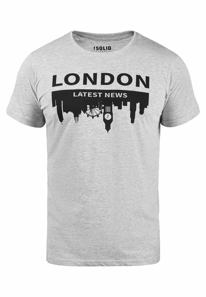 Solid SDCIMO - T-shirt Imprimé - Light Grey Melange 6 Solid SDCIMO - T-shirt Imprimé - Light Grey Melange – Image 6