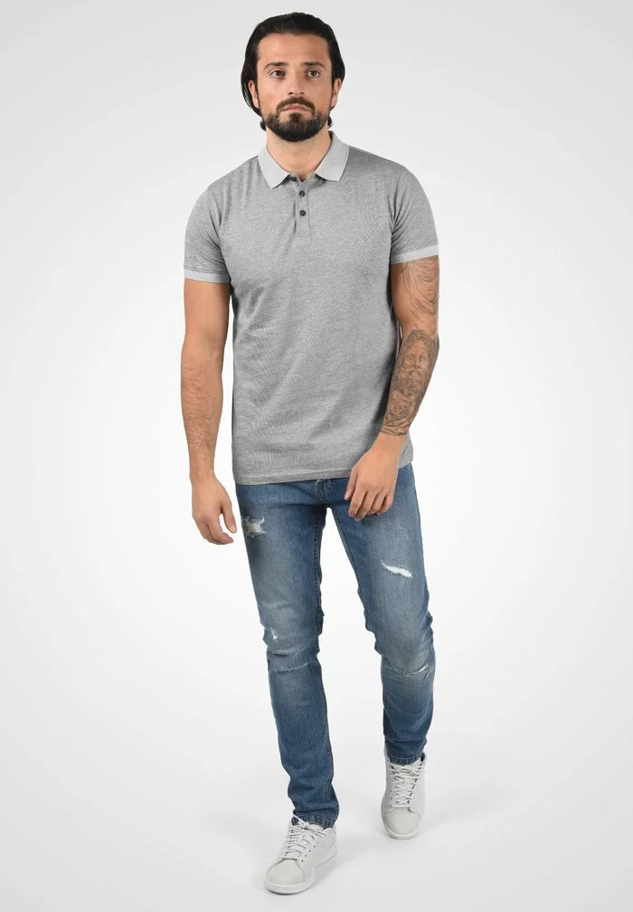 Solid SDNEDAL - Polo - Grey Melange 2 Solid SDNEDAL - Polo - Grey Melange – Image 2