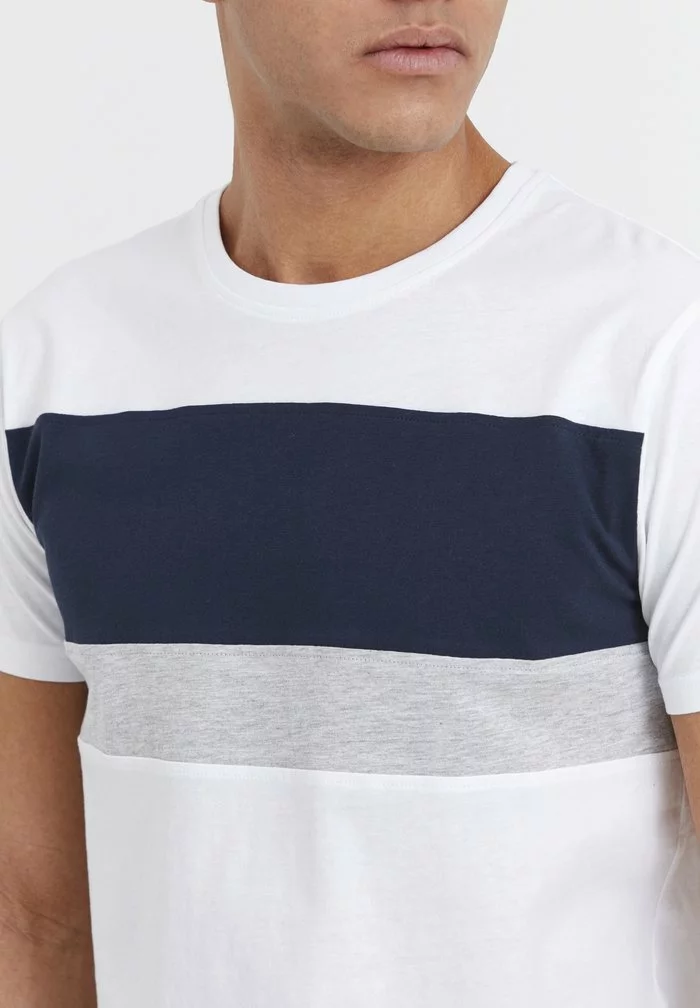 Solid SDSASCHA - T-shirt Imprimé - Weiß/dunkelblau 4 Solid SDSASCHA - T-shirt Imprimé - Weiß/dunkelblau – Image 4
