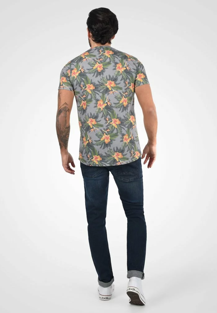 Solid SDFAIK - T-shirt Imprimé - Mid Grey 3 Solid SDFAIK - T-shirt Imprimé - Mid Grey – Image 3