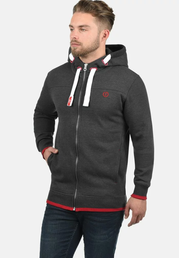 Solid SDBENJAMINZIP - Sweat à Capuche Zippé - Grey 1 Solid SDBENJAMINZIP - Sweat à Capuche Zippé - Grey