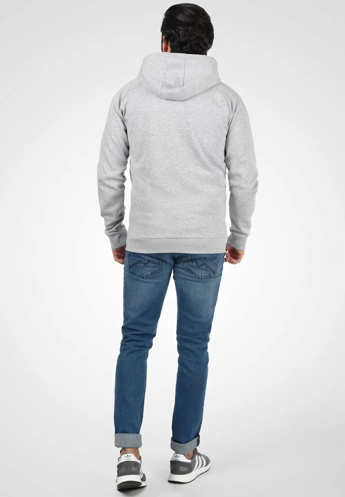 Solid SDGELBERT - Sweat à Capuche Zippé - Light Grey Melange 3 Solid SDGELBERT - Sweat à Capuche Zippé - Light Grey Melange – Image 3