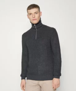 Solid SDPAPARAZZI 21105111 - Pullover - Dark Grey Melange