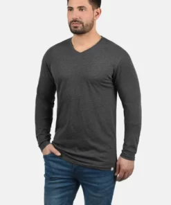 Solid SDBEDA - T-shirt à Manches Longues - Dark Grey