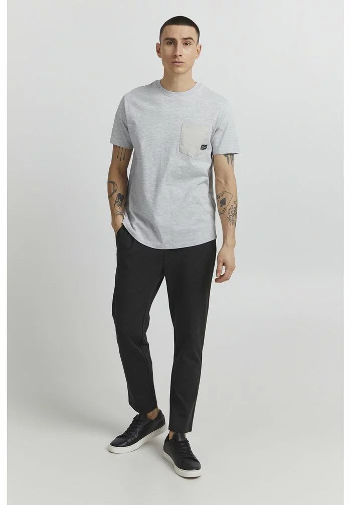 Solid SDBASTO - T-shirt Imprimé - Light Grey Melange 2 Solid SDBASTO - T-shirt Imprimé - Light Grey Melange – Image 2