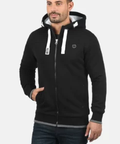 Solid SDBENJAMINZIP - Sweat à Capuche Zippé - Black Pil