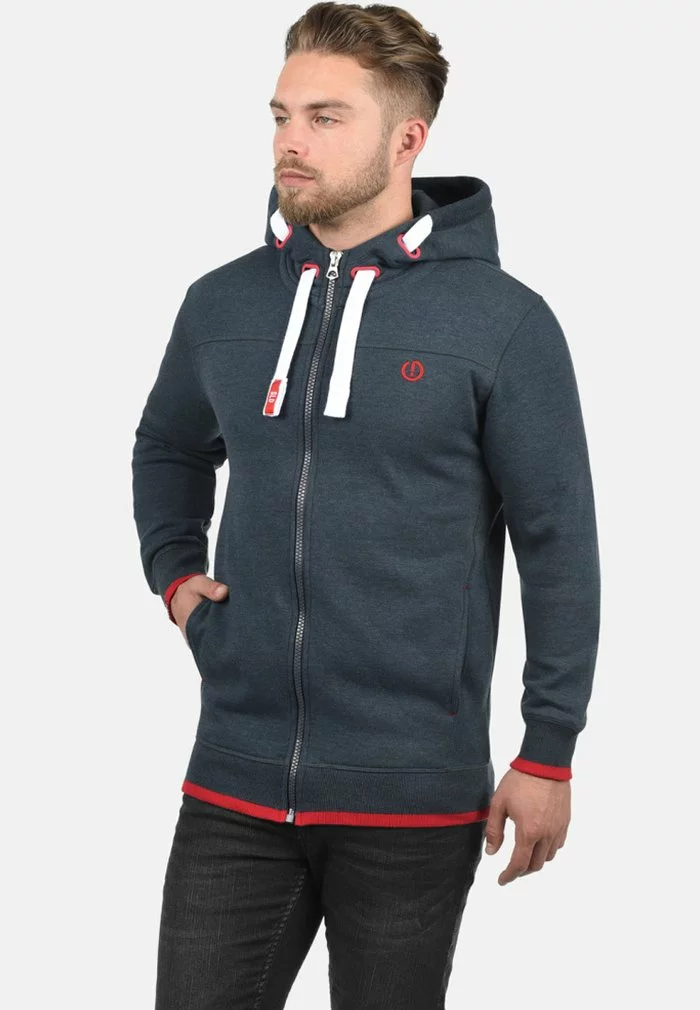 Solid SDBENJAMINZIP - Sweat à Capuche Zippé - Blue Melange 1 Solid SDBENJAMINZIP - Sweat à Capuche Zippé - Blue Melange