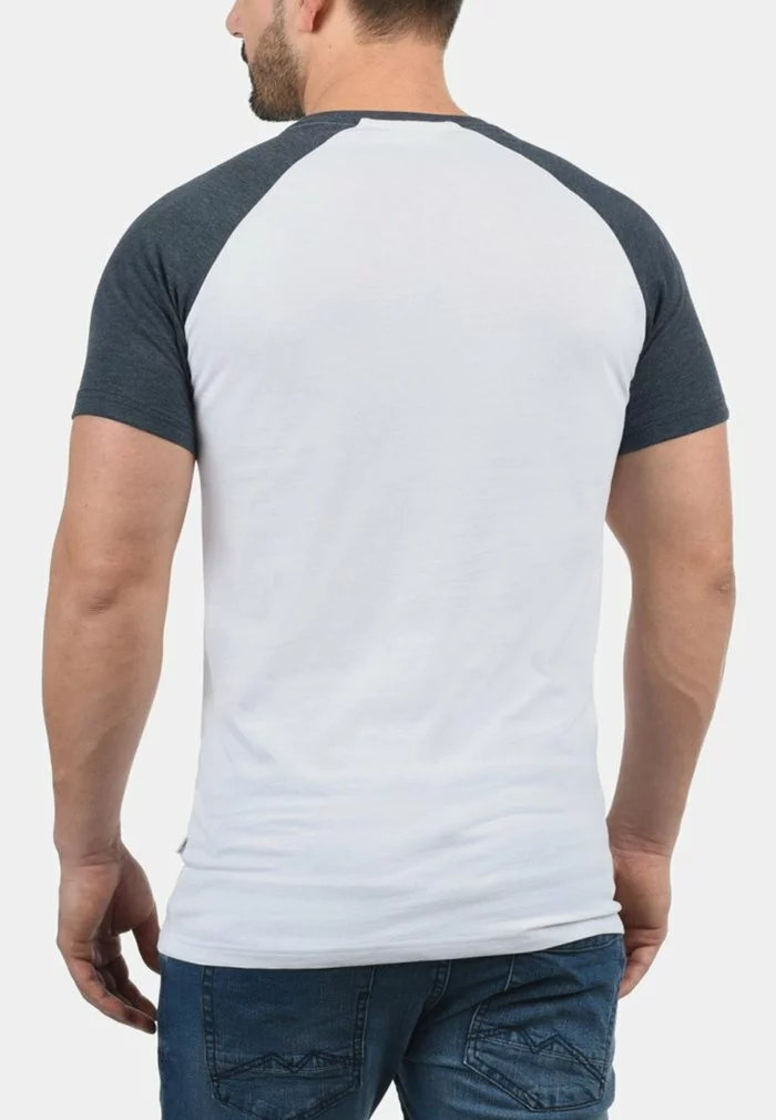 Solid SDBASTIAN - T-shirt Basique - White/blue 2 Solid SDBASTIAN - T-shirt Basique - White/blue – Image 2