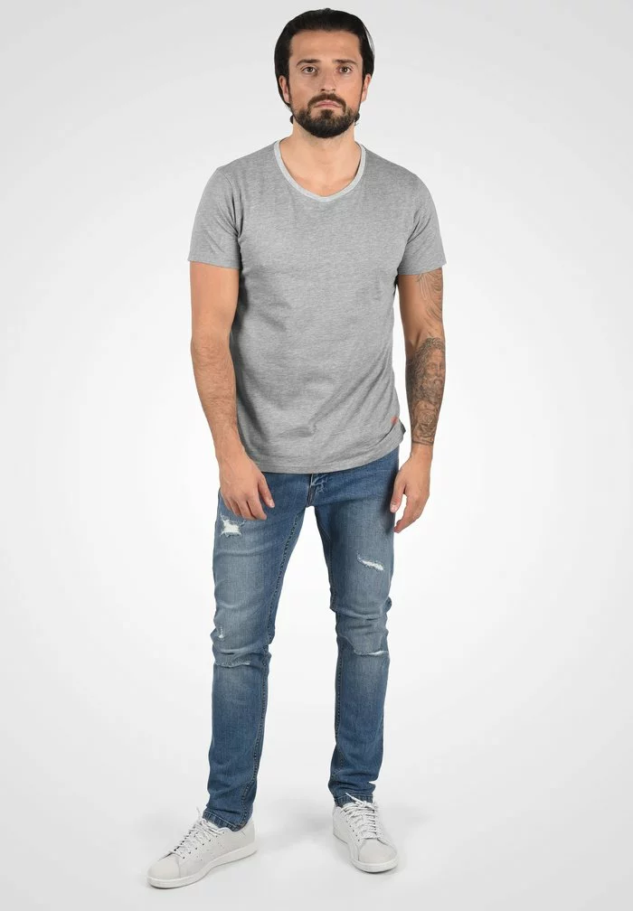 Solid SDNED - T-shirt Imprimé - Grey Melange 2 Solid SDNED - T-shirt Imprimé - Grey Melange – Image 2