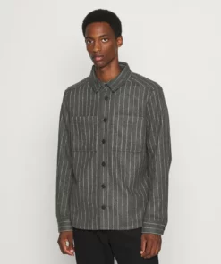 Solid TODD PINSTRIPE - Chemise - Dark Grey Melange