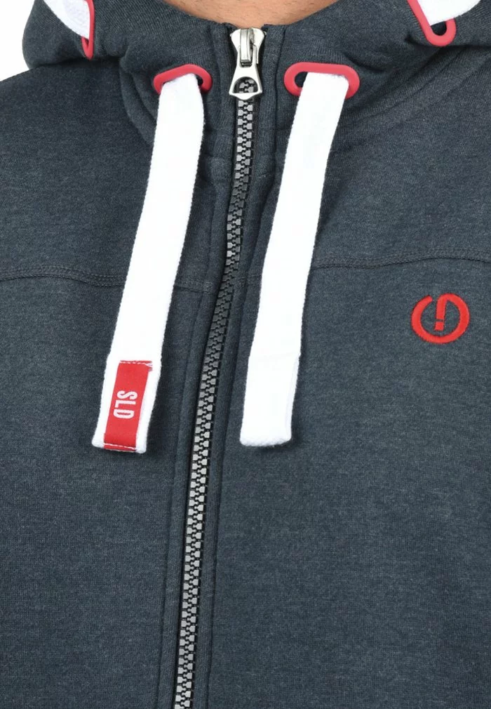 Solid SDBENJAMINZIP - Sweat à Capuche Zippé - Blue Melange 3 Solid SDBENJAMINZIP - Sweat à Capuche Zippé - Blue Melange – Image 3