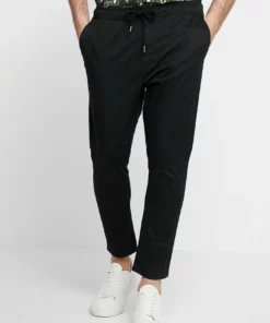 Solid TRUC CROPPED - Pantalon Classique - Black