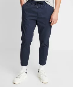 Solid TRUC CROPPED - Pantalon Classique - Dark Blue