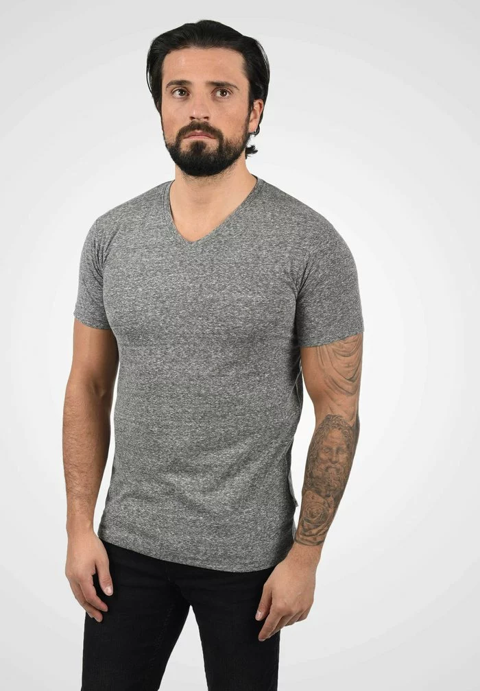 Solid SDALARUS - T-shirt Imprimé - Dark Grey Melange 1 Solid SDALARUS - T-shirt Imprimé - Dark Grey Melange