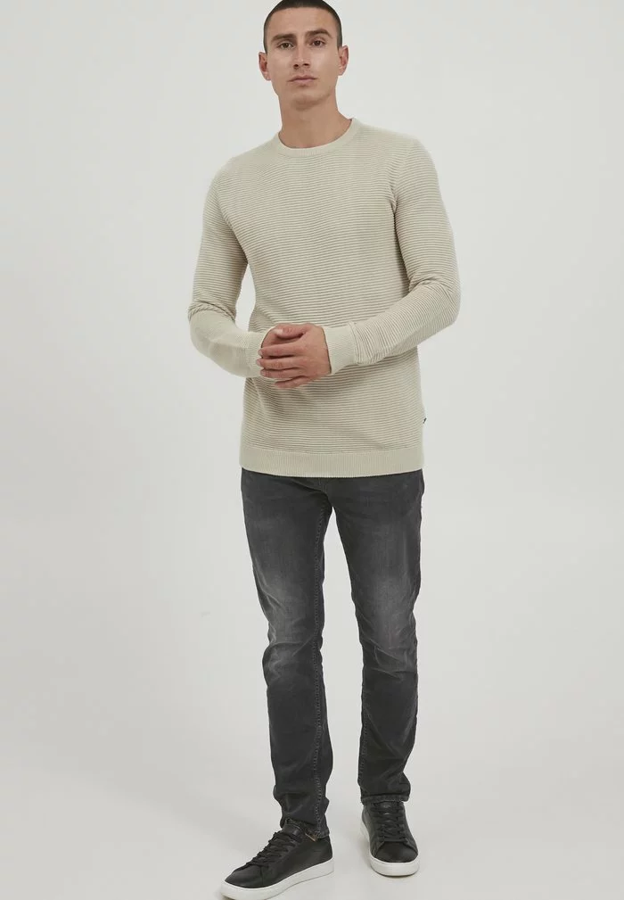 Solid SDNICHOLAS - Pullover - Oatmeal 2 Solid SDNICHOLAS - Pullover - Oatmeal – Image 2