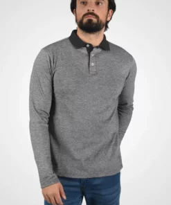 Solid SDPANTOS - Polo - Black Melange