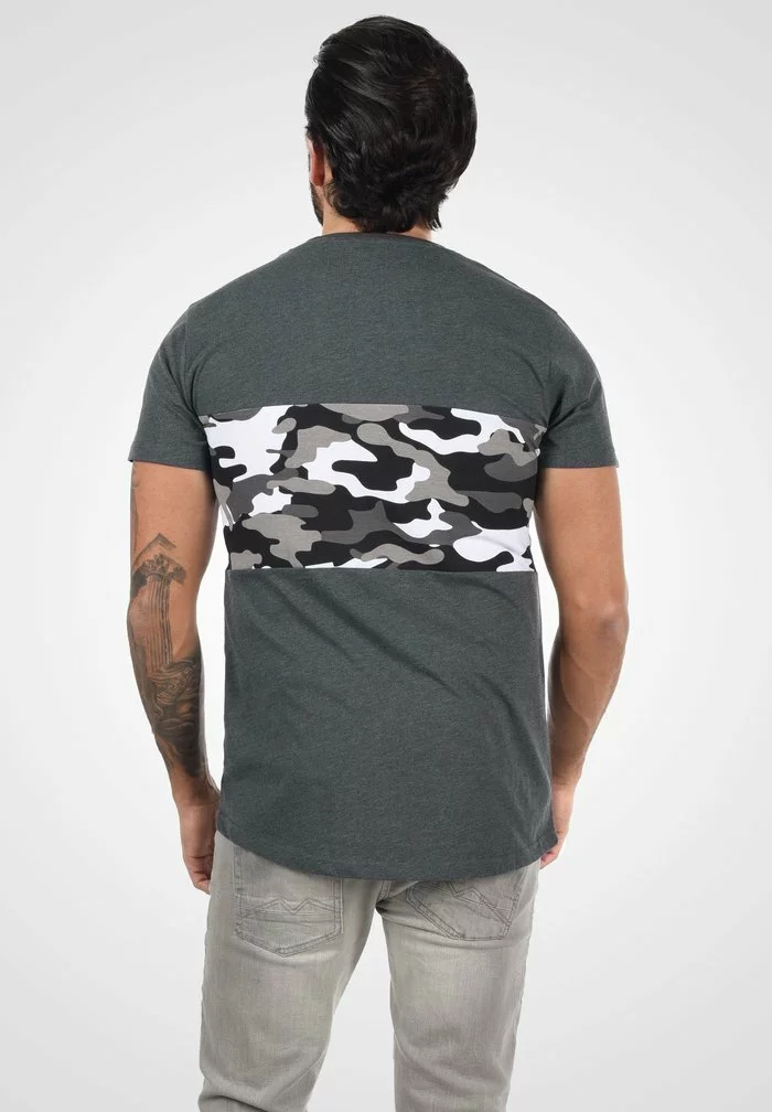 Solid SDCALLUX - T-shirt Imprimé - Dark Grey Melange 3 Solid SDCALLUX - T-shirt Imprimé - Dark Grey Melange – Image 3