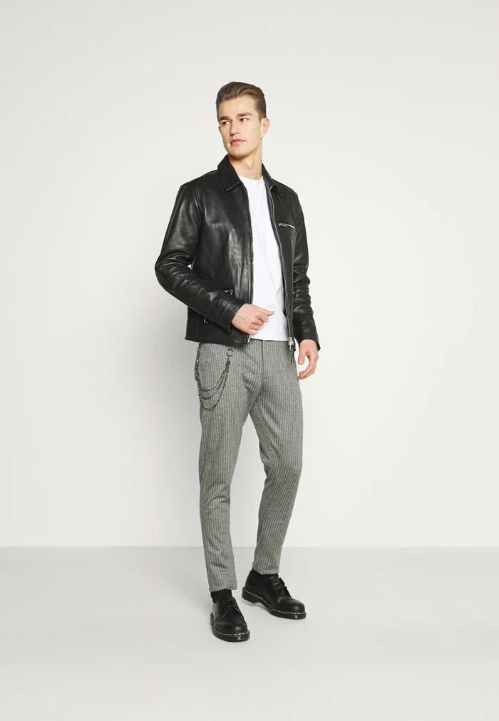 Solid SDBARRO ZIPPER STRIPE - Pantalon Classique - Dark Grey 2 Solid SDBARRO ZIPPER STRIPE - Pantalon Classique - Dark Grey – Image 2