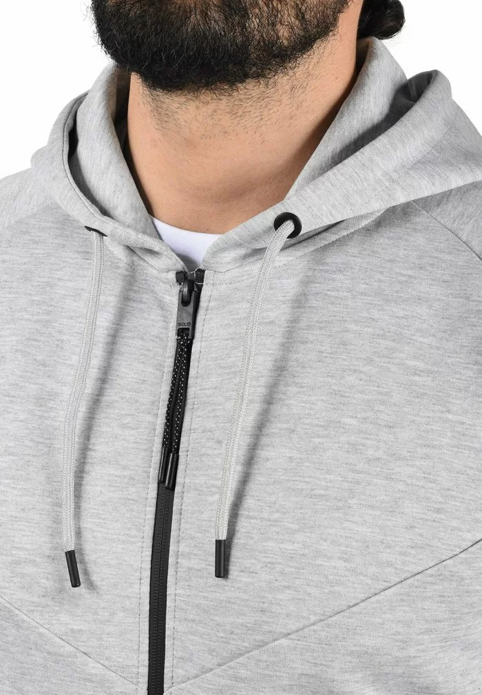 Solid SDGELBERT - Sweat à Capuche Zippé - Light Grey Melange 5 Solid SDGELBERT - Sweat à Capuche Zippé - Light Grey Melange – Image 5