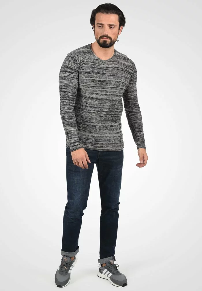 Solid SDKNIT - Pullover - Grey Mel 2 Solid SDKNIT - Pullover - Grey Mel – Image 2