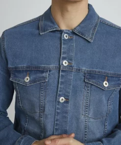 Solid Veste En Jean - Middle Blue Denim -Promos Solid Magasin cf15556ae96348babcbd6d536f52defa